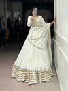 White Colour Pure Rayon With Lace Touch Up Lehenga With Blouse Dupatta LNB 1605 